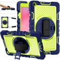 thumbnail image 2 of Dteck Case for Samsung Galaxy Tab A7 10.4" SM-T500 T505 (2020 Released) 10.4-inch,Shockproof Rubber 3-Layers Protection Case Hybrid Kickstand Cover with Hand & Shoulder Strap,Navy+Olivine, 2 of 9