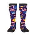 thumbnail image 2 of Lsque Cute Flat Hand Drawn Fishes Printed Crew Socks Men's Women's LightWeight Thin Casual Calf Socks ,Knee High Socks,Cotton Socks, 2 of 9