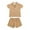 Khaki, variant on Hienoo Toddler Boys Clothing Set Solid Short Sleeve Polo Shirt and Shorts Outfits for Kids