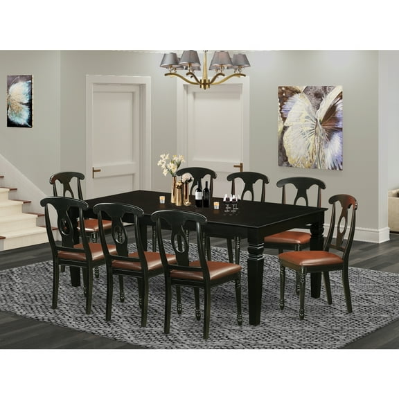Dining Table Set with Chairs - 9 Piece Kitchen Table Set - Antique Style Table & Chairs