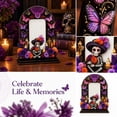 thumbnail image 2 of Dia De Los Muertos Altar Wooden Picture Frames,2026 Mexican Day of The Dead Ofrenda Decor Sugar Skull Photo Frame Tabletop Memorial Home Ornament Style D, 2 of 6