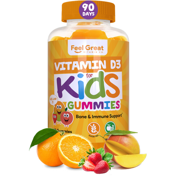 Vitamin D3 1000IU Gummy Vitamins for Kids (90 Day) by Feel Great