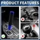 thumbnail image 5 of Cylinder Shift Knob, 18cm Universal for Automatic and Manual Vehicle Gear Shifter Knob with 3 Adapter Aluminum Alloy Blue, 1 Set, 5 of 7