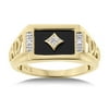 Onyx and Diamond Accent "Dad" Ring