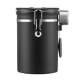 thumbnail image 1 of Bote hermético para café de acero inoxidable 304 con válvula de liberación de CO2 y cuchara incluida, ideal para mantener frescos granos de café y frutos secos, capacidad de 1.8L, disponible en color, 1 of 7
