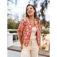 thumbnail image 6 of Women'S Full Zip Up Linen Casual Jackets Loose Boho Jacket Long Sleeve Tree Leaf Outerwear Mixed Color 3 S, 6 of 9