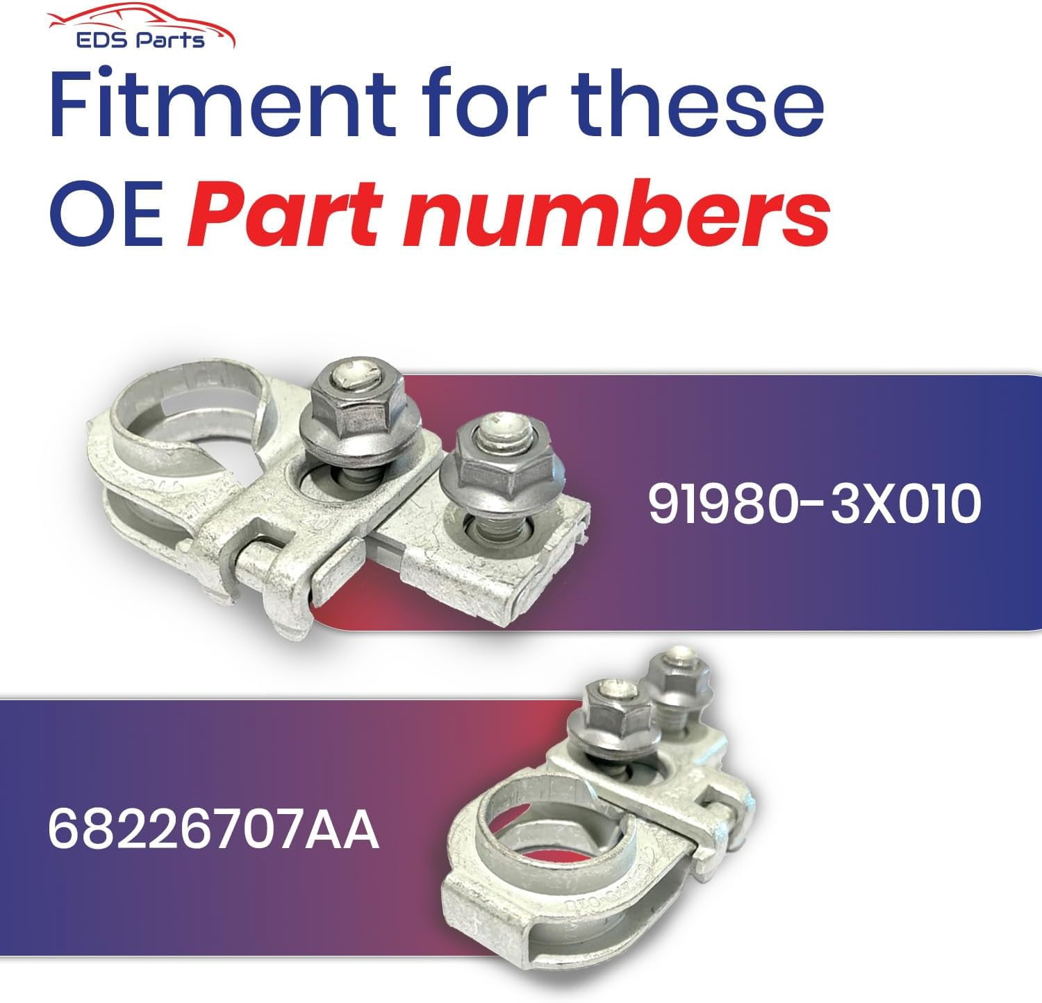 EDS 91980-3X010 919803X010 68226707AA Positive Battery Terminal Connector Replacement for Hyundai Kia Genesis Jeep Chrysler Vehicles | Accent Sedona Soul Rio Wrangler Optima Elantra similar models
