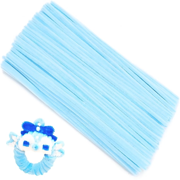 TUWAFE Lake Blue Pipe Cleaners for Crafts – 12in Chenille Stems, Art and Craft Supplies for DIY Projects, Decorations, and Creative Crafting