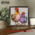 thumbnail image 5 of 8*8 inch wooden frame painting - cute cartoon duo chickens. It can be used as a home decoration item or as a wonderful gift., 5 of 9