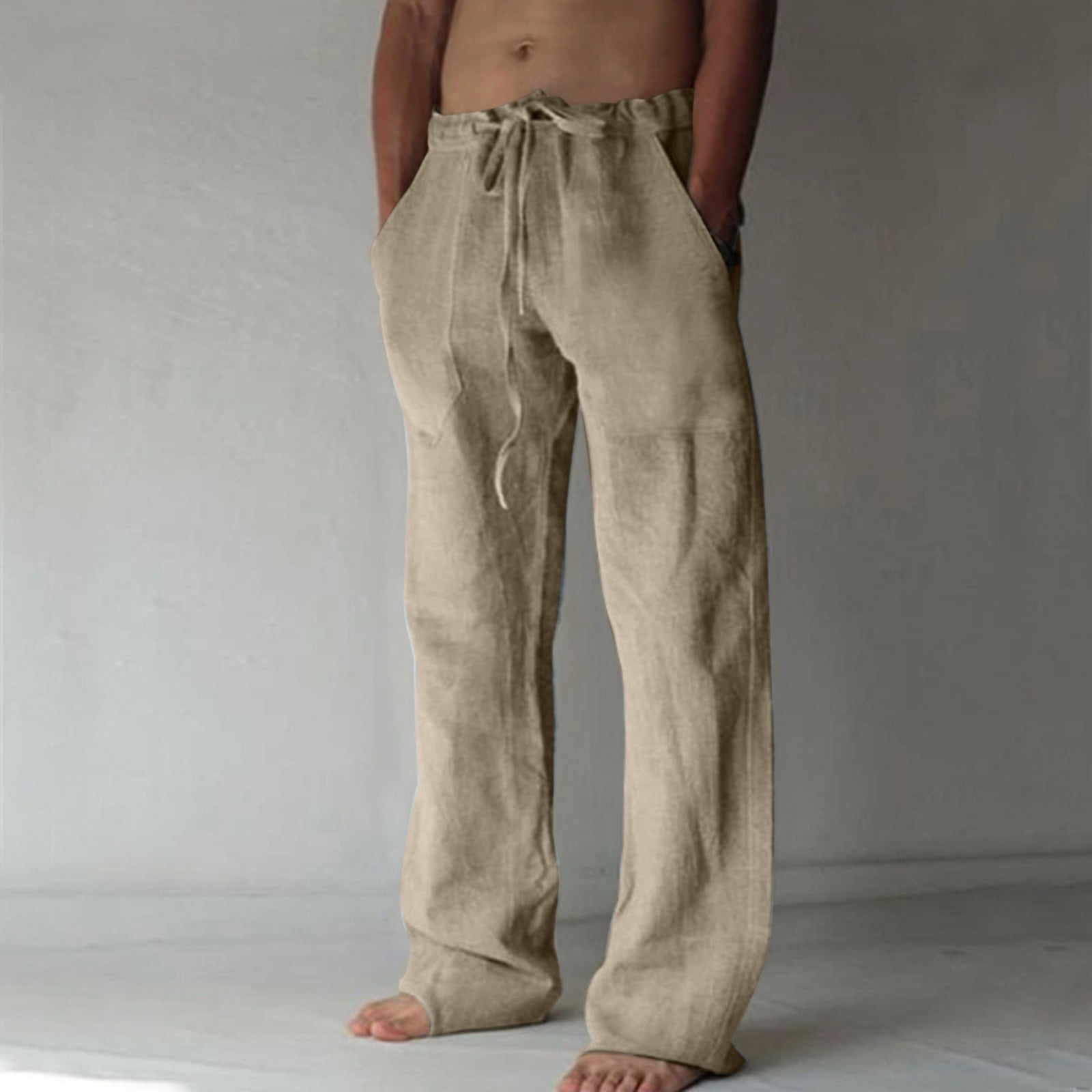 Xysaqa Cotton Linen Pants Pants For Mans Men'S Cotton And Linen