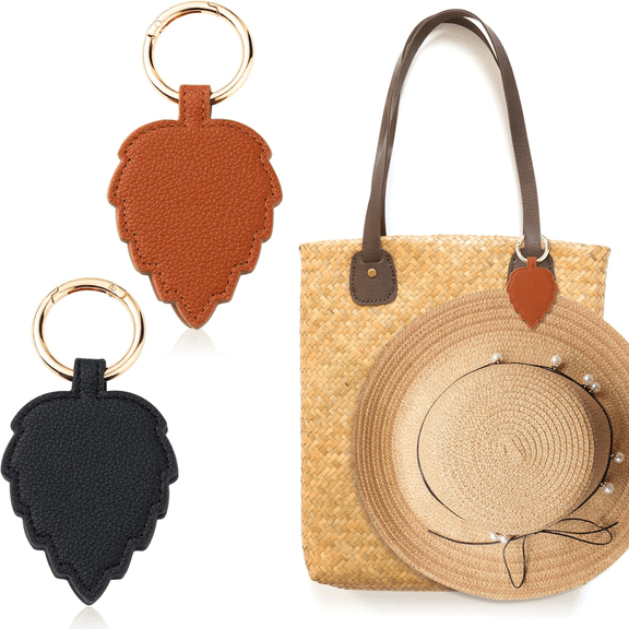 Hat Clips for Caps, 2 Pack Leafy Leather Hat Holder for Mothe’s Day,Black and Brown