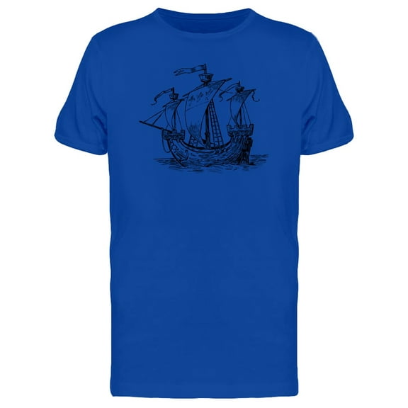 Ancient Sailboat Sketch Tee Men's -Image by Shutterstock