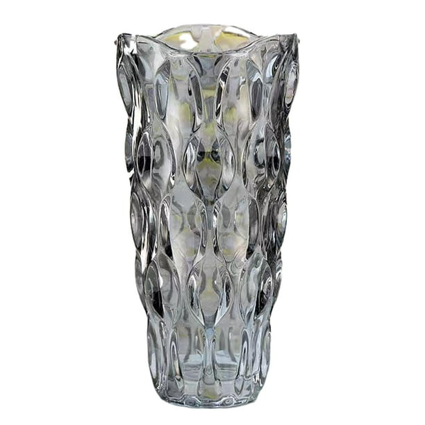 Jarrón decorativo moderno, florero de cristal, florero de mesa, florero redondo de vidrio para fiesta en casa L