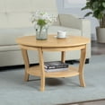 thumbnail image 2 of American Heritage Round Coffee Table with Shelf in Beige Wood Finish, 2 of 6