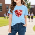 thumbnail image 5 of Xdegoge Kids Girls Heart Cluster T-Shirt, Shiny Red and Pink Hearts for Valentine’s Day, Stylish Outfit for Babies to Teens 3-10Y, 5 of 9