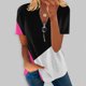 thumbnail image 2 of Blusa de manga corta con cuello en V, informal, cómoda y elegante para mujer OAVQHLG3B Store  lin121212, 2 of 5