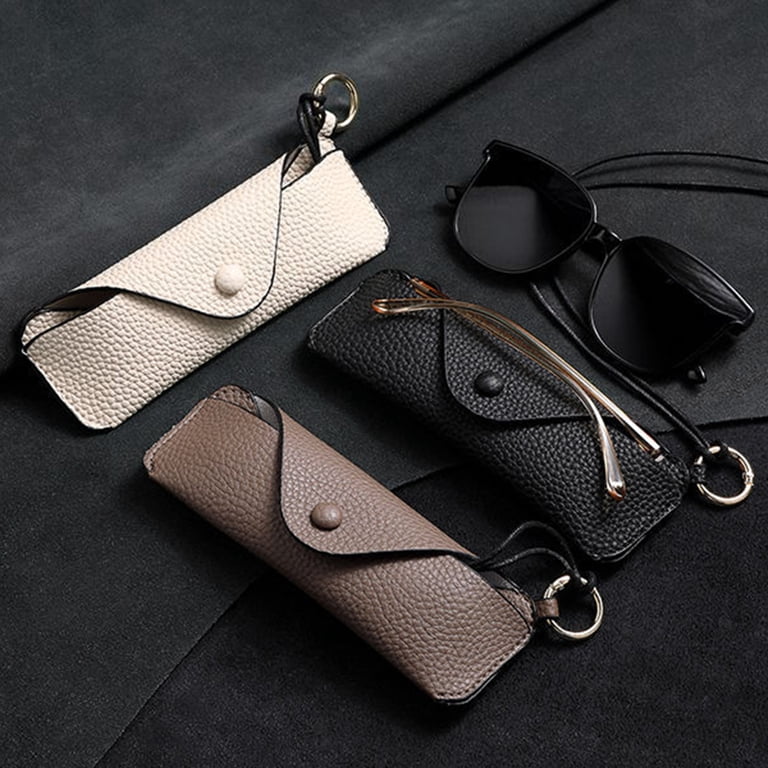 Glasses Storage Bag for Travel Soft Sunglasses Pouch Fashion Accessory Tnobhg Soft Faux Leather Sunglasses Case Portable Glasses  main image 3