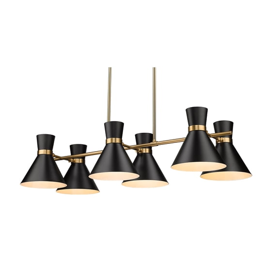6 Light Chandelier In Modern Style-11 Inches Tall And 21.5 Inches Wide Z-Lite 728-6L-Mb-Hbr