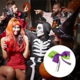 thumbnail image 3 of Unique Bargains 1 Pc Duckbill Clip Halloween Bow Ribbon Hair Clip for Women Purple Green, 3 of 5