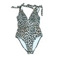 thumbnail image 1 of Traje de Baño Ocean Pacific para Mujer Completo con Nudo en Tirante, Cuello V, Estampado Animal Print Multicolor Talla M, 1 of 4