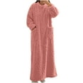 thumbnail image 2 of OSFVNOXV Flannel Nightgown for Women Long to Floor Soft Knit Sleep Shirts with Pockets,Long Sleeve Cold-Resistant Crewneck Pullover Sleepwear, 2 of 7