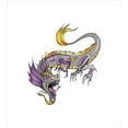 thumbnail image 3 of Japanese Dragon Duvet Cover Set Queen Size, Ethnic Far Eastern Beast Fiery Monster with Scales Fangs and Tail, Decorative 3 Piece Bedding Set with 2 Pillow Shams, Grey Violet Yellow, by Ambesonne, 3 of 3