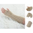 thumbnail image 2 of Allegra K Women's Fingerless Thumbhole Elbow Length Arm Knitted Gloves, 2 of 5
