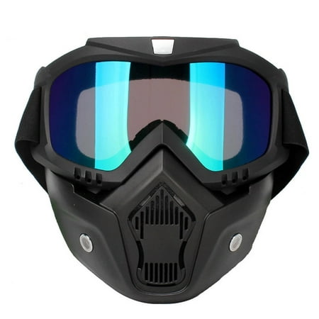 

Meterk Mortorcycle Face High-definition Goggles with Mouth Filter for Open Face Helmet Motocross Eye Face Protector