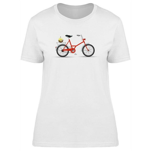 Red Bicycle With Flowers T-Shirt Women -Image by Shutterstock, Female Large