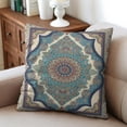 thumbnail image 3 of Boho Chic Green Monaco Rug Pillow Covers - Double Sided Pattern, 18x18 inch, Set of 2, 3 of 7