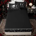 thumbnail image 4 of Erosebridal Yin Yang Cat Mandala Zipper Twin Comforter Sets with Fitted Sheet and 2 Pillowcases for Women Men, Black White Starry Sky Zipper Bedding Set, Black Reversible, 4-Piece, 4 of 7