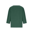 thumbnail image 4 of Erwazi Women's 3/4 Length Sleeve Cotton Linen T-Shirt V Neck Pullover Casual Loose Fit Tunic Top, 4 of 6