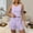 Purple, variant on Women's Summer Two Piece Lounge Set Sleeveless Crop Tank Top with Side Split Shorts Cutout Detail Casual White