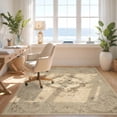 thumbnail image 3 of Design&I 9'x12' Washable Area Rug Sleek Flatweave Pet Friendly Farmhouse Ornamental Flourish Antique Inspired Symmetrical Design for Master Suite, Under Bed, 3 of 7