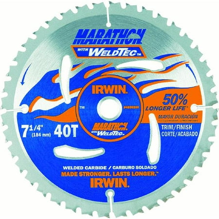 Irwin Tools 4935200 7-1/4-Inch 40-Teeth Marathon Weldtec Finishing Circular Saw Blade