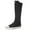 Black, variant on ANUFER Women Fashion Canvas Dance Boots Knee High Bicycling Boots Girls Fancy School Shoes White 905 US9.5