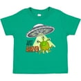 thumbnail image 3 of Inktastic Just Arrived- Cute Green Alien UFO Newborn Baby Boys or Girls Baby T-Shirt, 3 of 5