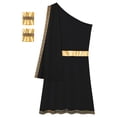 thumbnail image 5 of iixpin Mens Ancient Greek Toga Costume Roman Toga Caesar Dress Up Halloween Cosplay Outfits Black 3XL, 5 of 7