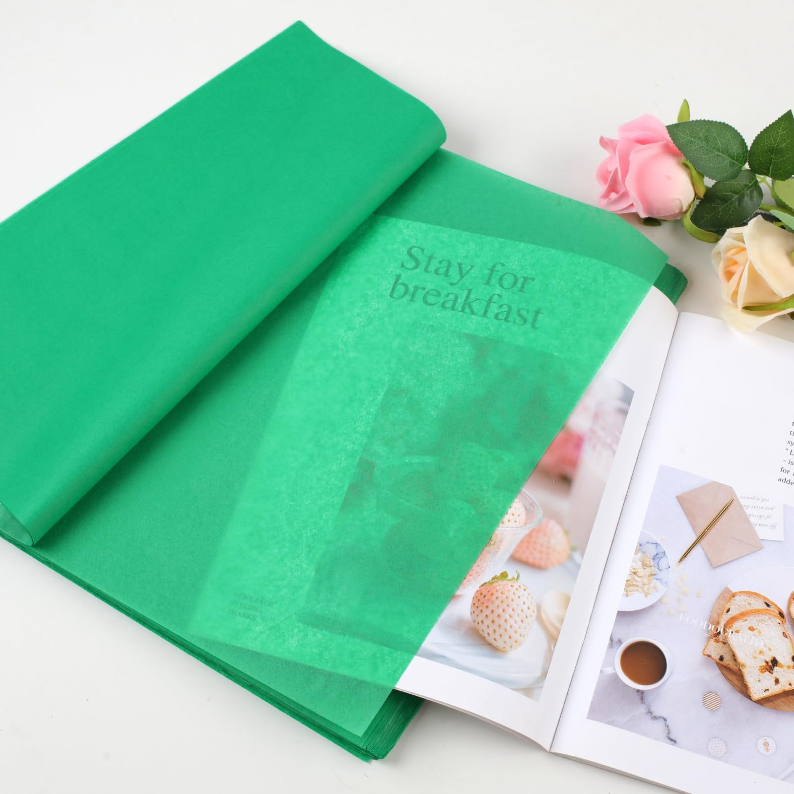 140 Sheets Tissue Paper – 14 x 20 Inch, Bulk for Gift Wrapping, Wedding, Birthday, DIY Crafts, Arts, Decor, Available in Black, Blue, Green, Pink, and White