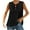 Black, variant on Otntypg Womens Sleeveless Tank Tops Casual Summer Tie Front Crewneck Solid Color Pleated Shirts Summer Loose Fit Flowy Tunic Tops Sky Blue XXL