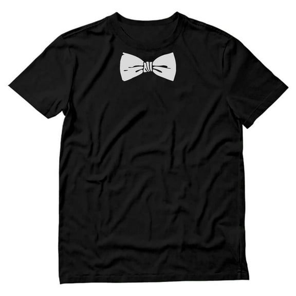 Tstars Mens Halloween Party Shirt Printed Tuxedo with White Bow Tie Shirt Funny Humor Tux Trick or Treat Day of the Dead Shirt for Men T Shirt