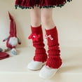 thumbnail image 2 of XEGLSBU 2 Pack Toddler Socks Girls 2T-3T Kids Crew Socks Festive Holiday Stocking Stuffers for Children Soft Blend Novelty Ankle Socks with Xmas Patterns for Boys and Girls One Size, 2 of 5