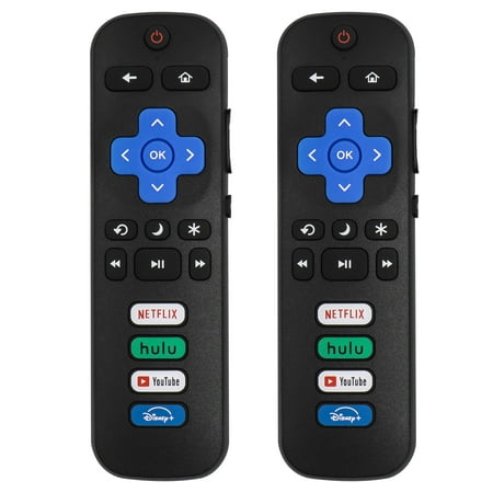 (Pack of 2) Replaced Remote Control for Roku TV Compatible for TCL Roku/Hisense Roku/Insignia Roku/JVC Roku/Onn Roku/Philips Roku/RCA Roku Series Smart TV (Not for Roku Stick and Box)