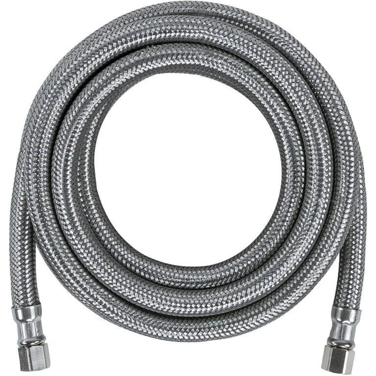 EZ-Fluid 12 X 1/4 Female Comp x 1/4 Female Comp (1FT) Flexible  Refrigerator Icemaker Water Supply Hose Connector line For Portable &  Home-1Pc 