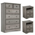 thumbnail image 3 of LGHM 3 Piece Bedroom Dresser Set, 6 Drawer Tall Dresser, 2 Drawers Nightstand set of 2, Gray, 3 of 11