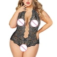 thumbnail image 7 of Betiyuaoe Pajamas Underwear for Women Plus Size V Neck High Waist Floral Lace Criss Cross Bra And Panty 2 Piece No Underwire Underwear Sets, 7 of 7
