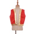 thumbnail image 3 of Hansber Costume de Prince Arabe pour Enfants Tenues de Cosplay de Rue Sans Manches Gilet Ouvert devant Déguisement d'Halloween Noël Rouge 6, 3 of 6