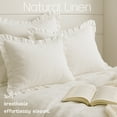 thumbnail image 2 of 3-Piece Ruffled Linen Duvet Cover Set, Natural Flax, Breathable Soft Washed Bedding with Elegant Solid Color & Corner Ties, 2 of 4