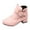 Pink, variant on DMDUOU Toddler Girls Toe Dressy Ankle Boots Suede Zipper Comfy Chunky Mid Heels Fall Winter Short Booties Black 4-4.5Years