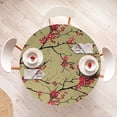 thumbnail image 4 of Ambesonne Asian Spring Fitted Round Tablecloth, Japan Leafy Branches, 40"- 44" Diameter, Pistachio Green Vermilion, 4 of 5